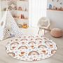 Rainbow-Flowers Children's Rug Multicolored Ø180cm 2