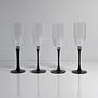 4x Vintage Sparkling Wine Glass Art Deco Revival 1980s 0