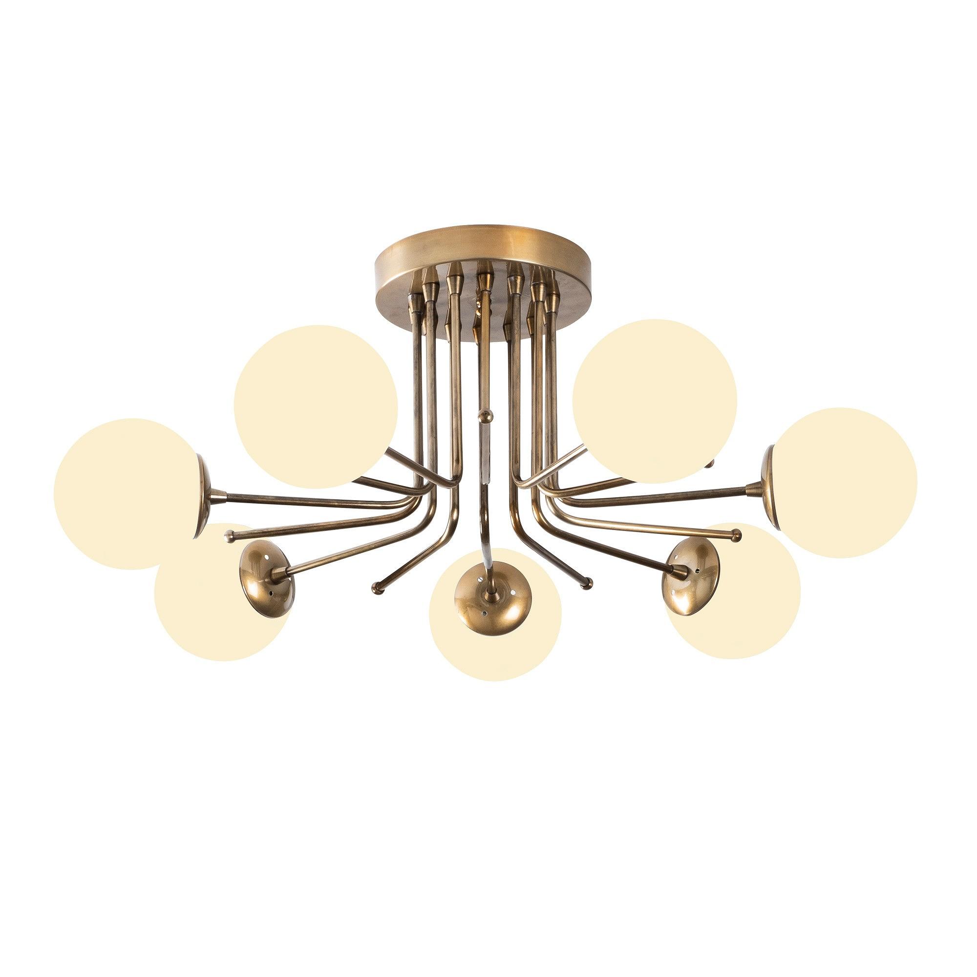 Daisy Ceiling lamp 146-AV Iron Glass Gold 2
