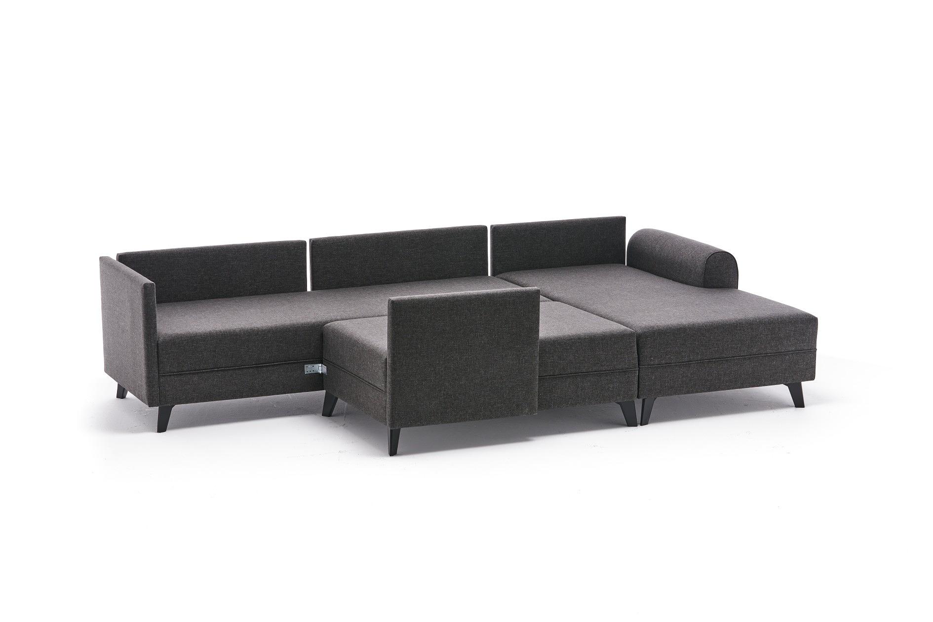 Belen Schlafsofa 4-Sitzer Anthrazit 9