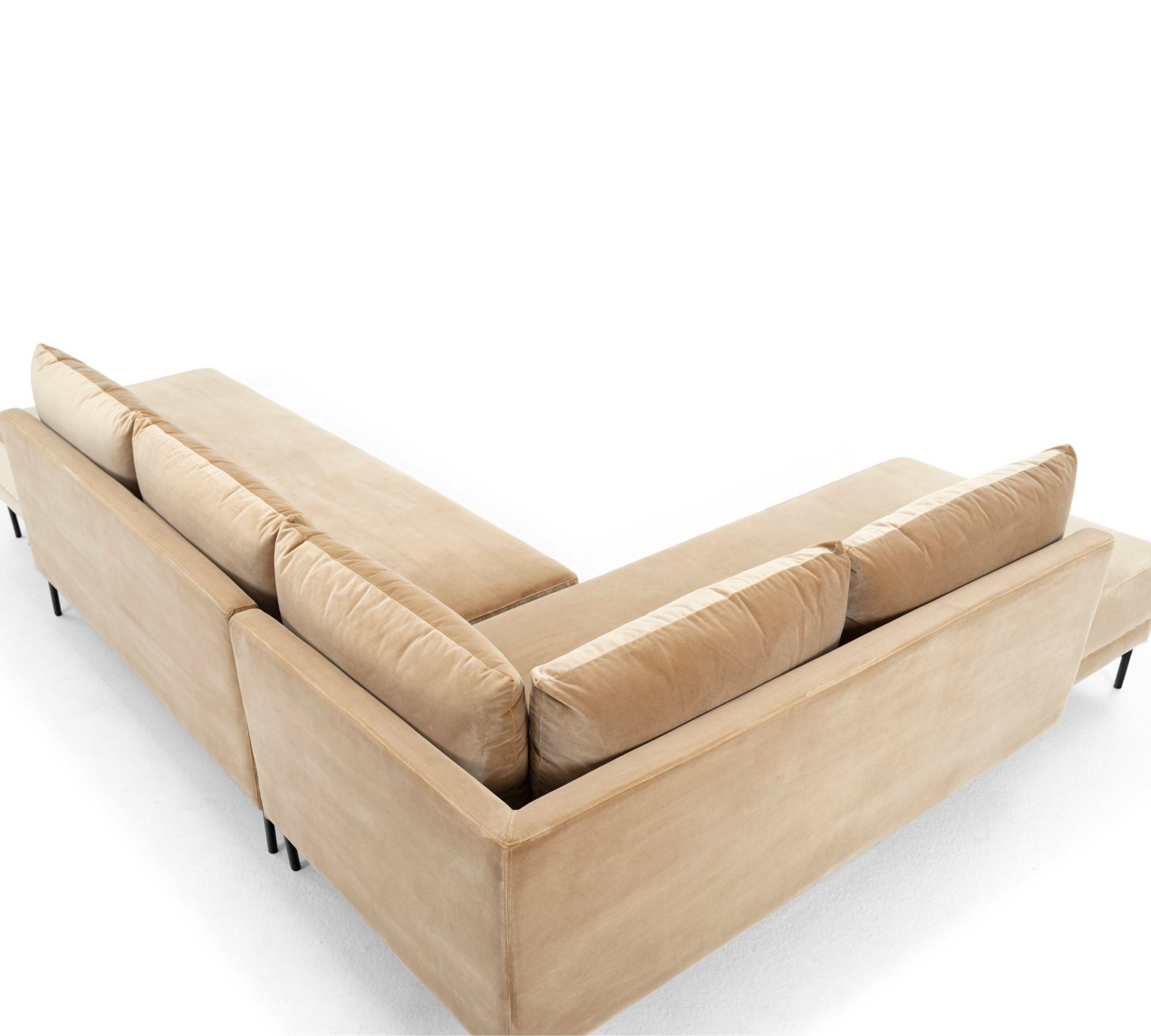 Vivica Schlafsofa Récamiere Links Velour Matt Beige 3