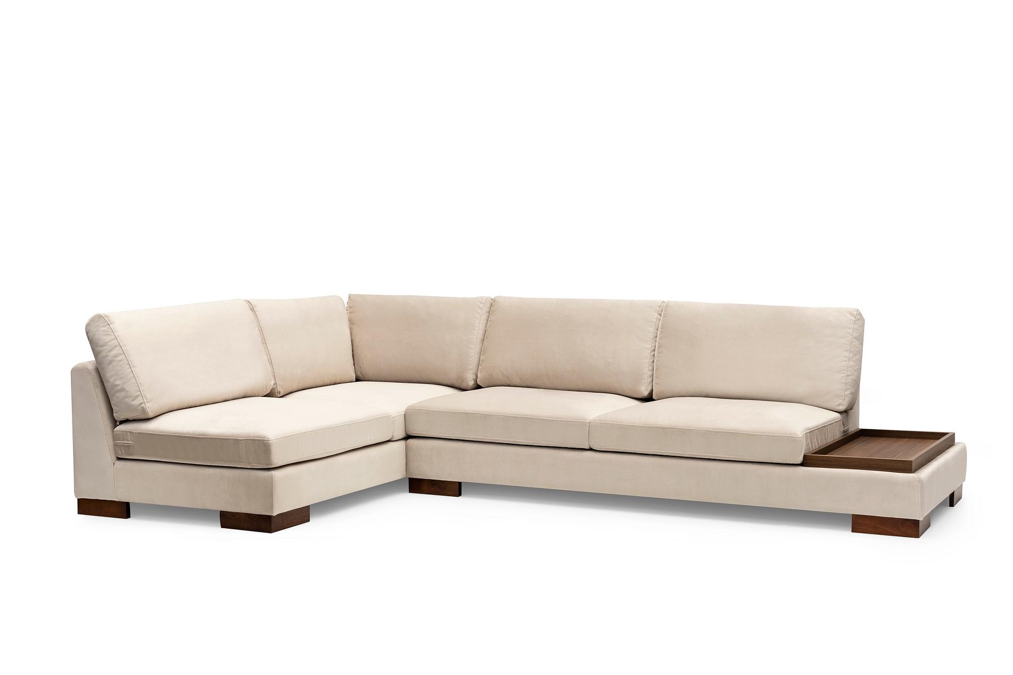 Tulip corner sofa left with ottoman beige 7