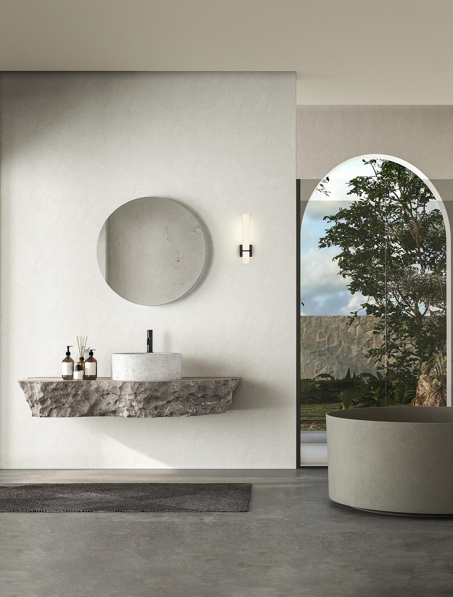 Luca Wandleuchte Milchglas Aluminium Schwarz 3