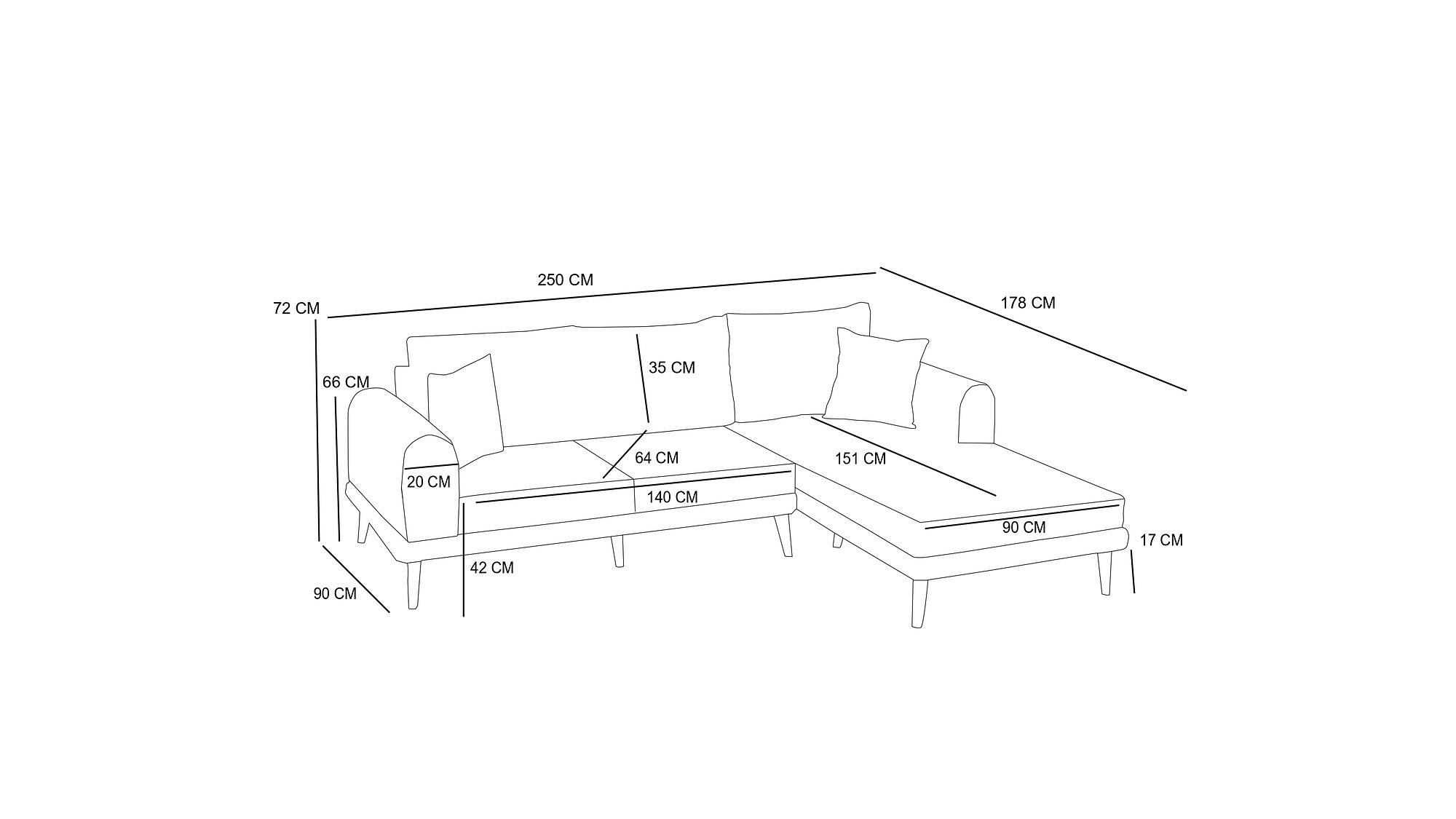 Seren Sofa Récamiere Links Grau 8