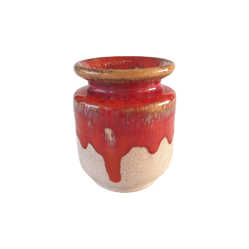 Vintage Vase Keramik Rot 0