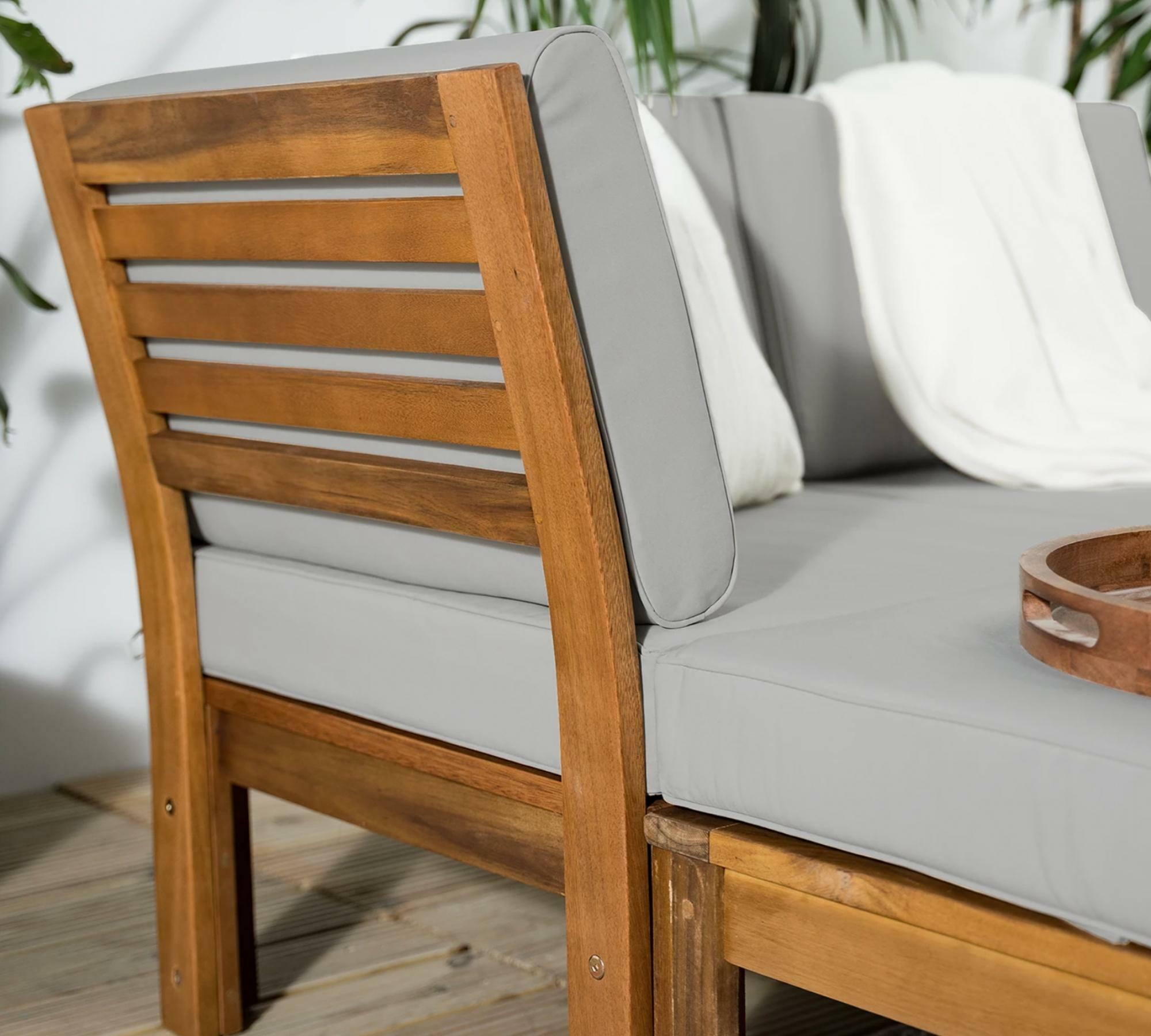 Loungesessel Akazie Massiv Taupe 5