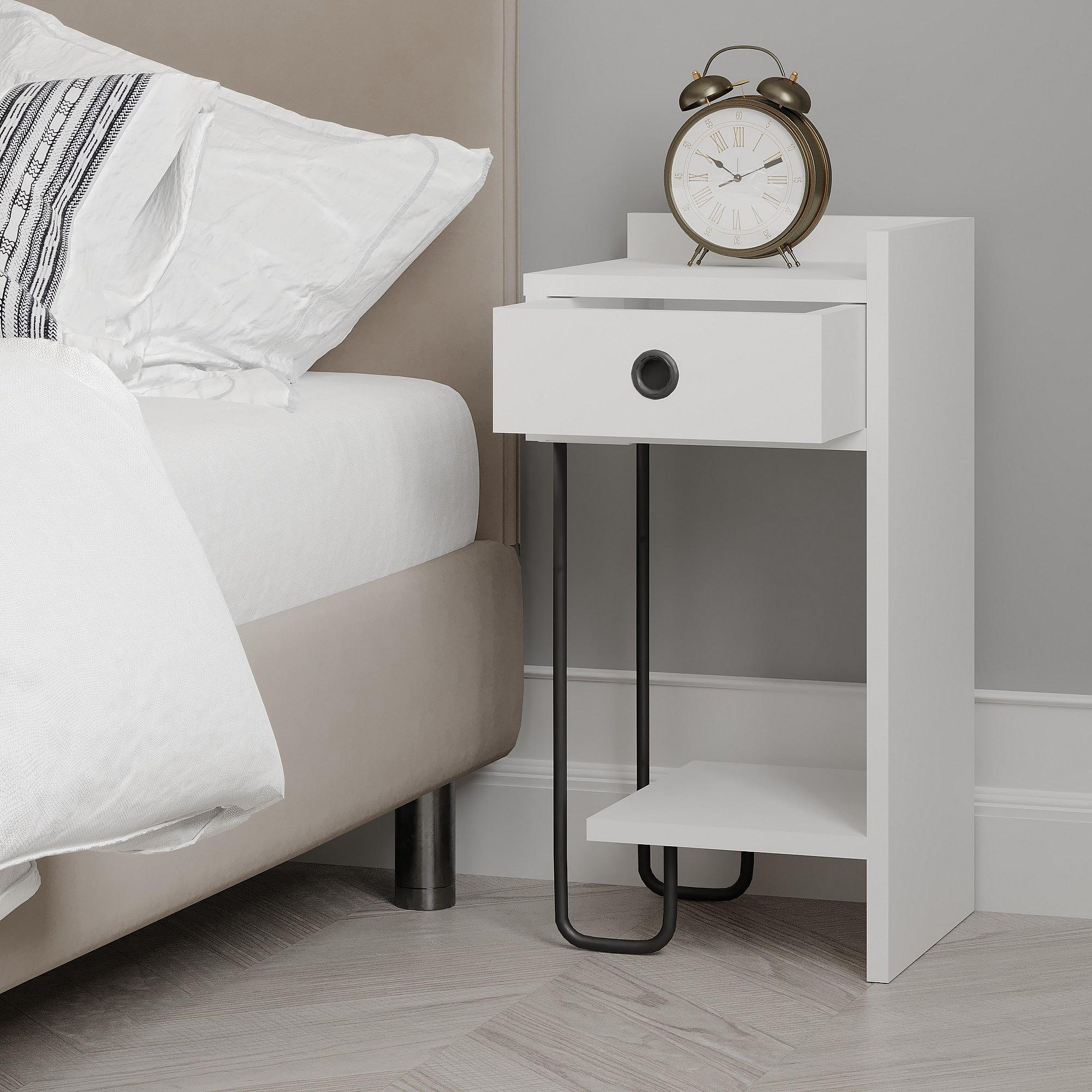 Sirius Bedside Table Right White 5