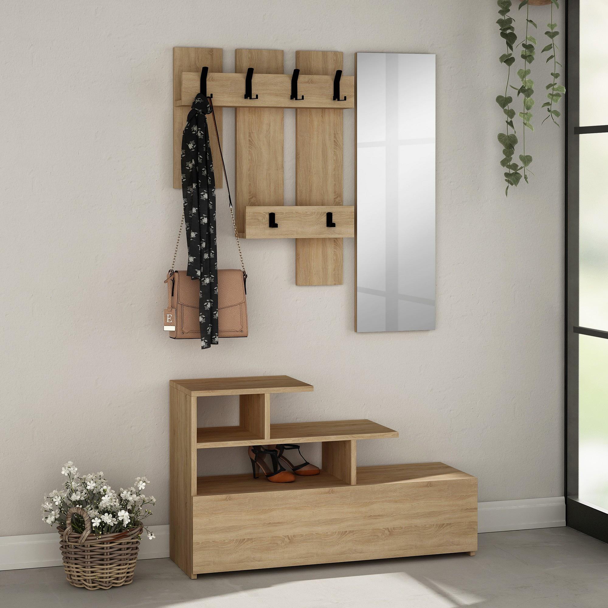 Vestibule coat rack with shoe cabinet 100cm x 61cm 0