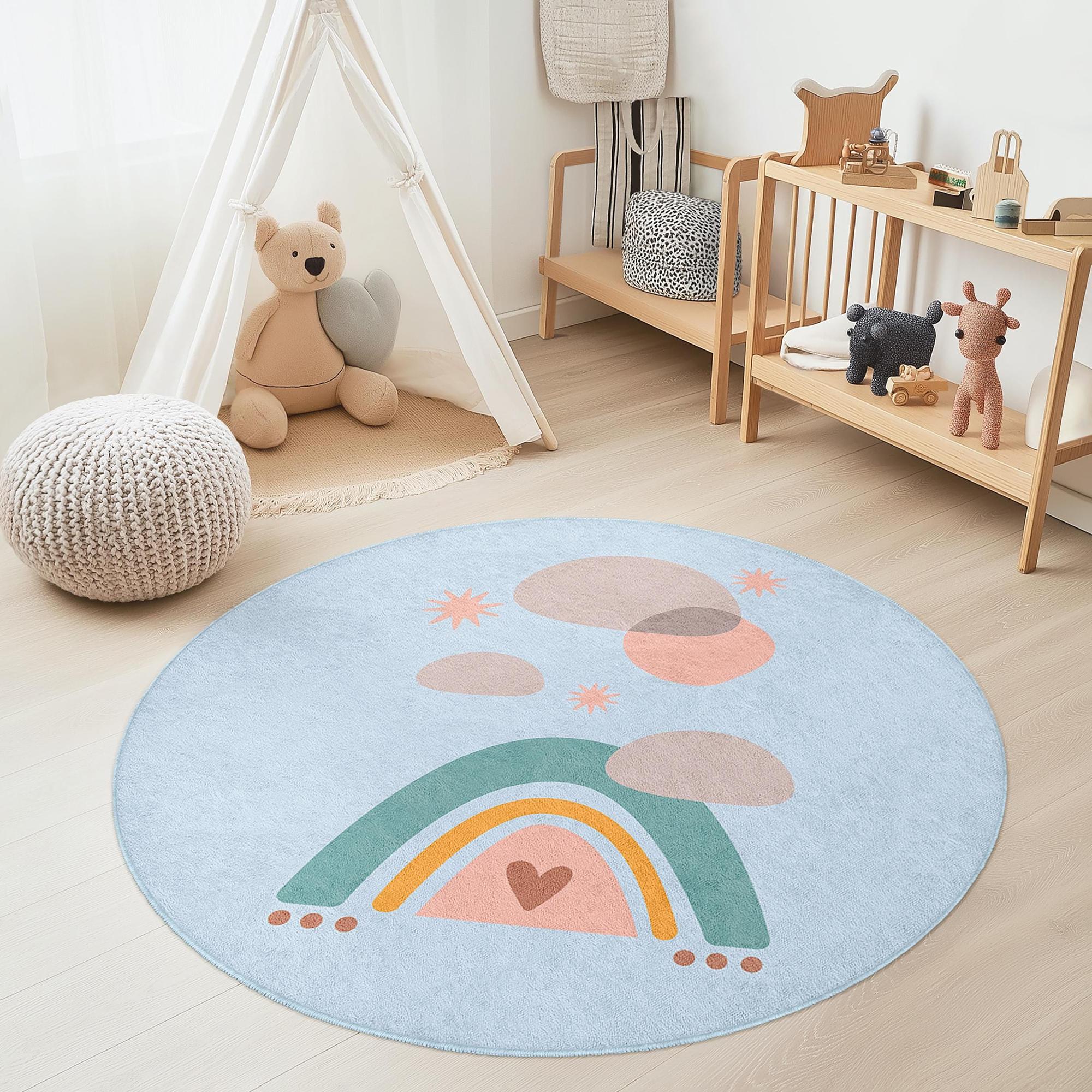 Rainbow Children's Rug Multicolored Ø180cm 3