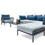 Caro Garten Lounge-Set Anthrazit Blau 4