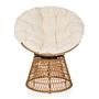 Weavora Papasansessel Drehbar mit Kissen Beige 2