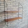Vintage Regal Holz Braun Metall 2