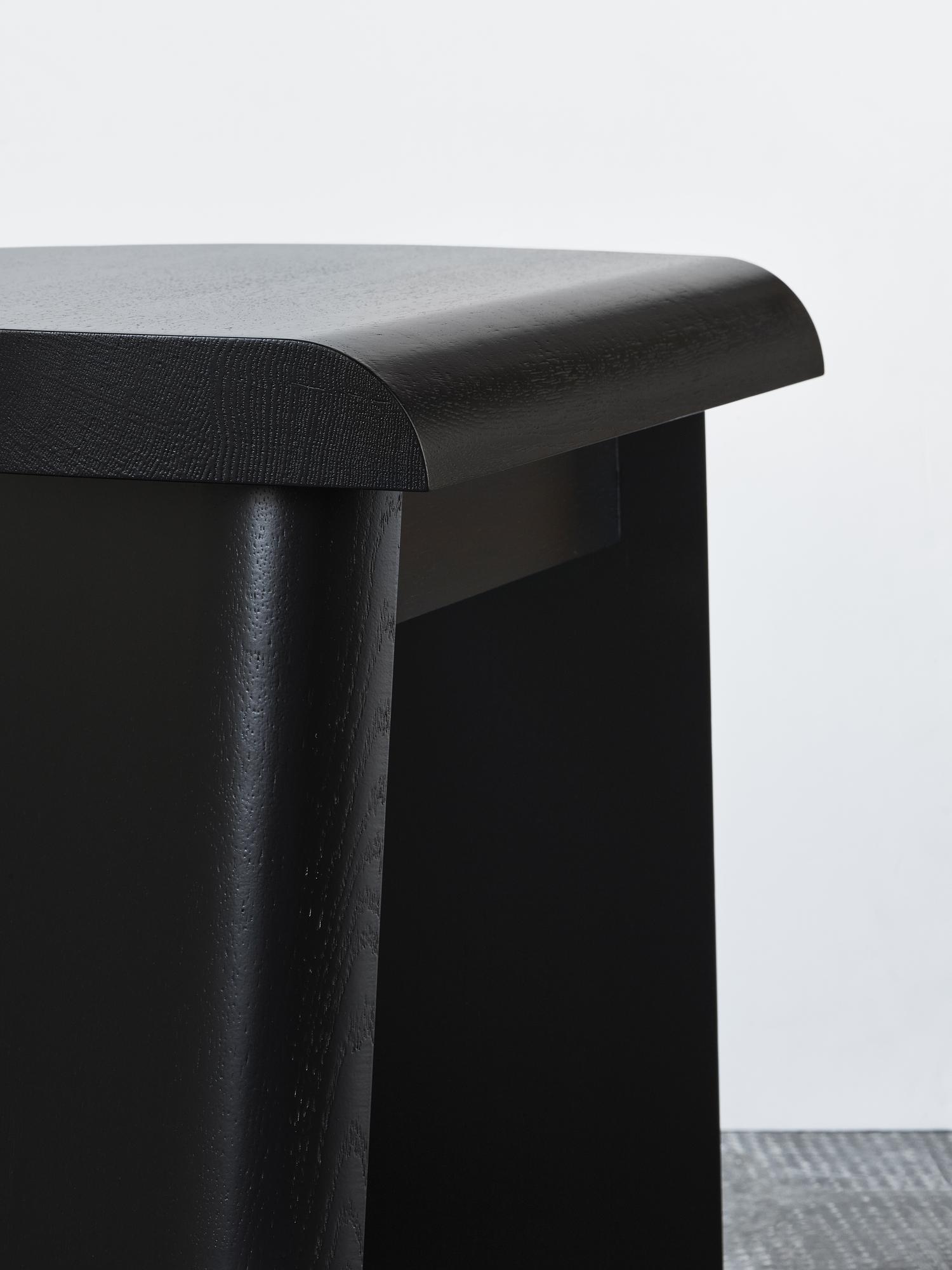 PORTAO Hocker Eichenholz Schwarz Gebeizt 6
