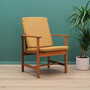 Armchair Teak wood Textile Yellow 1970s 3