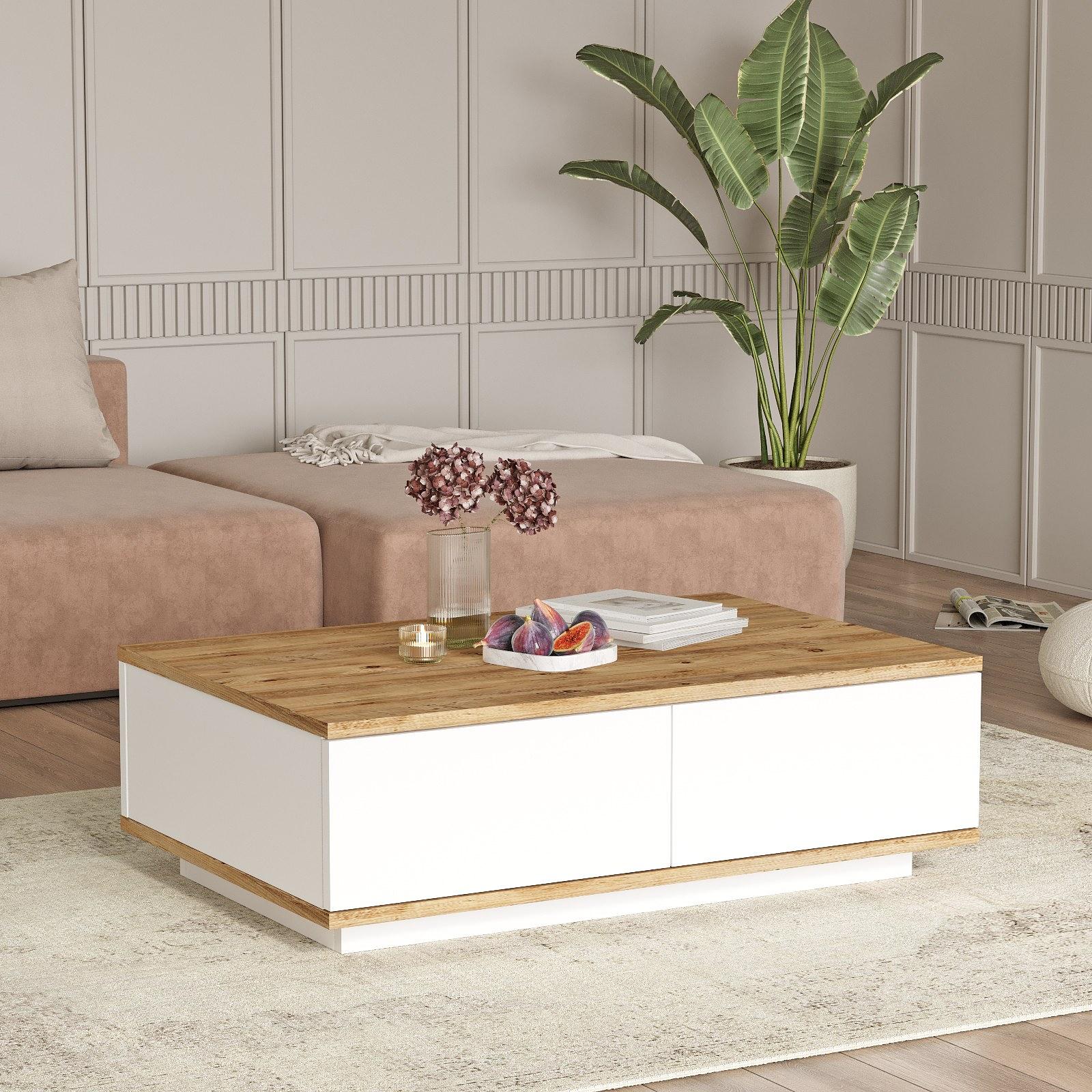 Fr14-Aw Couchtisch Braun Weiß 2
