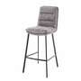 Bar stool Textile Metal Grey Black 2