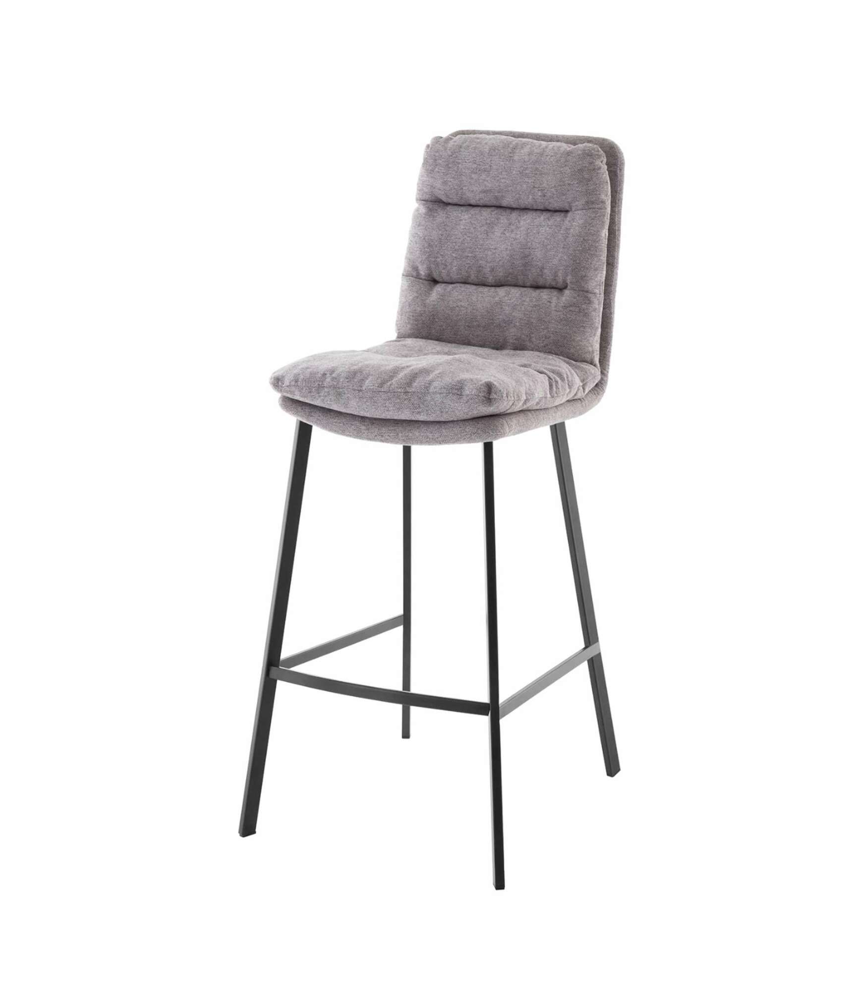 Bar stool Textile Metal Grey Black 2