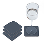 4x Coasters Square 100% Recycled Leather Petrol 2