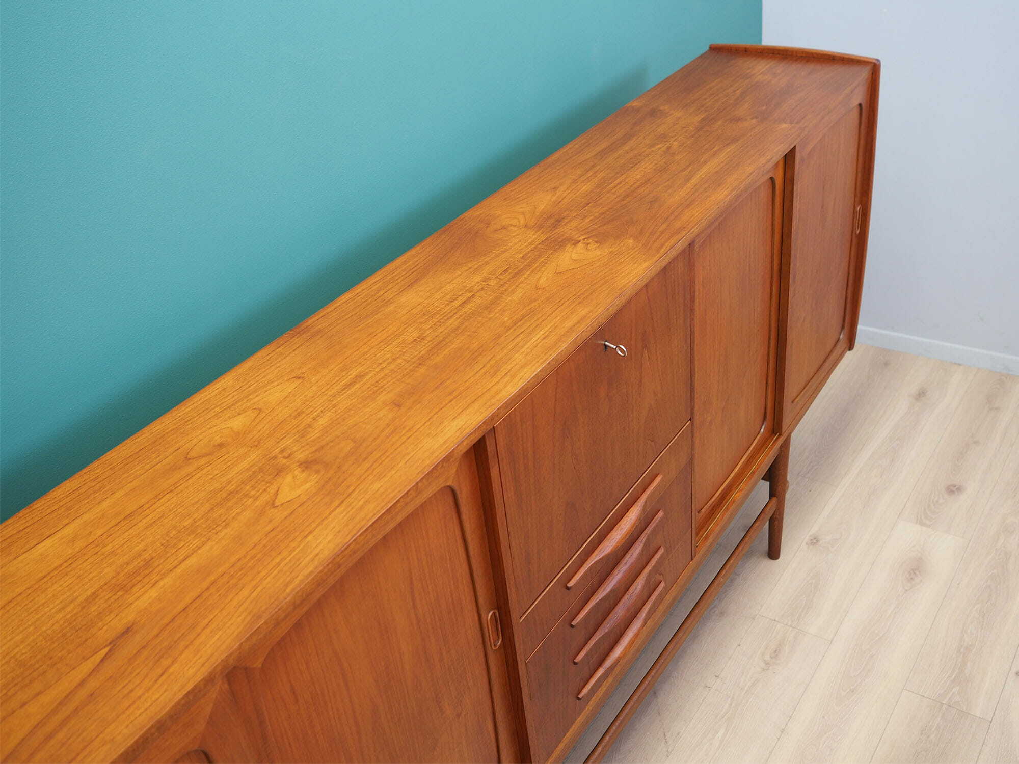 Vintage Sideboard Teak wood Brown 1960s 6