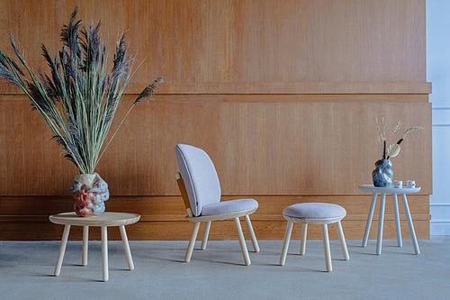 Naive stool ash wood leather black 2