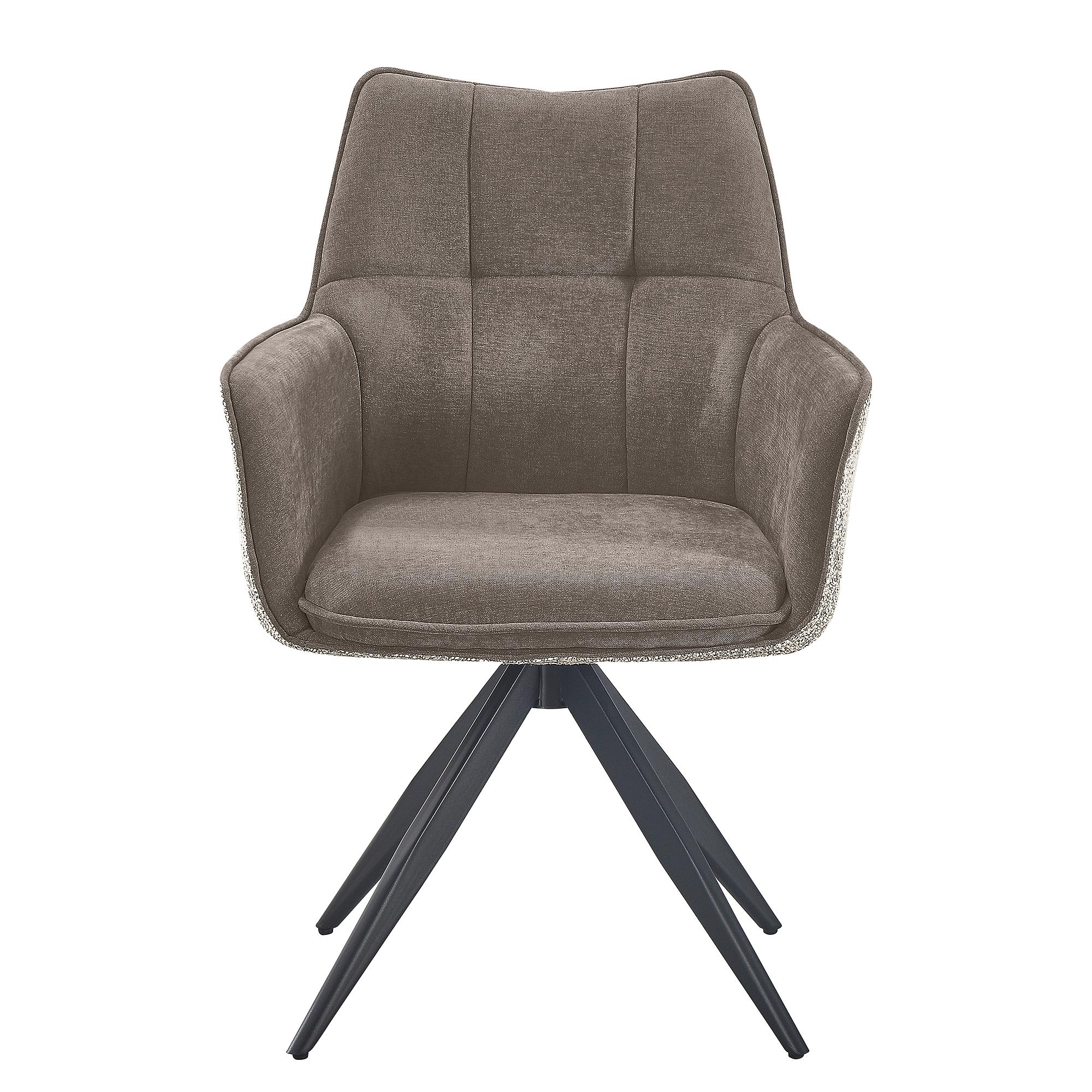 2x SUGRA Armlehnenstuhl-Set Drehbar Grau Beige 2