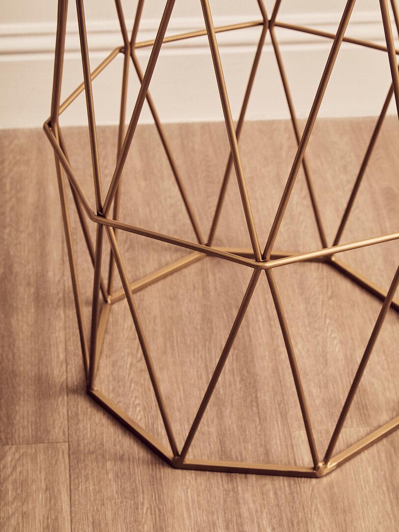 Shalimar Sechseckiger Beistelltisch Marmor Gold 5