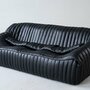 Vintage Annie Hiéronimus Sandra Sofa-Set Leder Schwarz 6-tlg 1