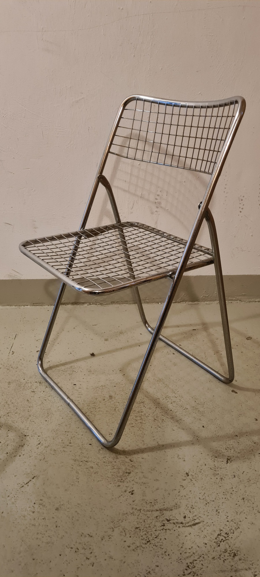 2x Vintage Klappstuhl Niels Gammelgaard Chrom 4
