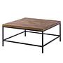 Coffee table GRASBY Solid pine Metal Dark pine Black 1