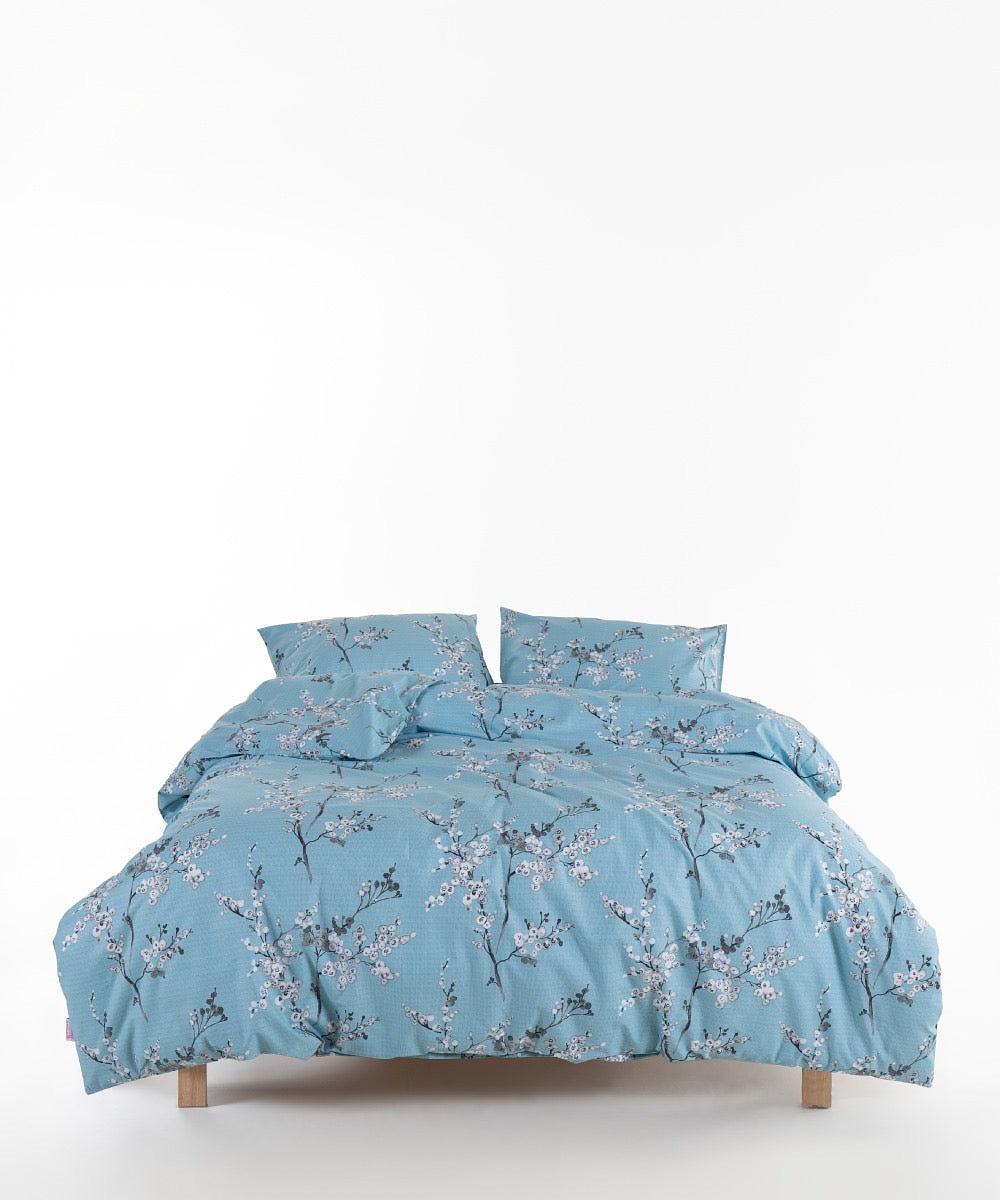 Bed linen set Cotton Blue White 140x200cm 0