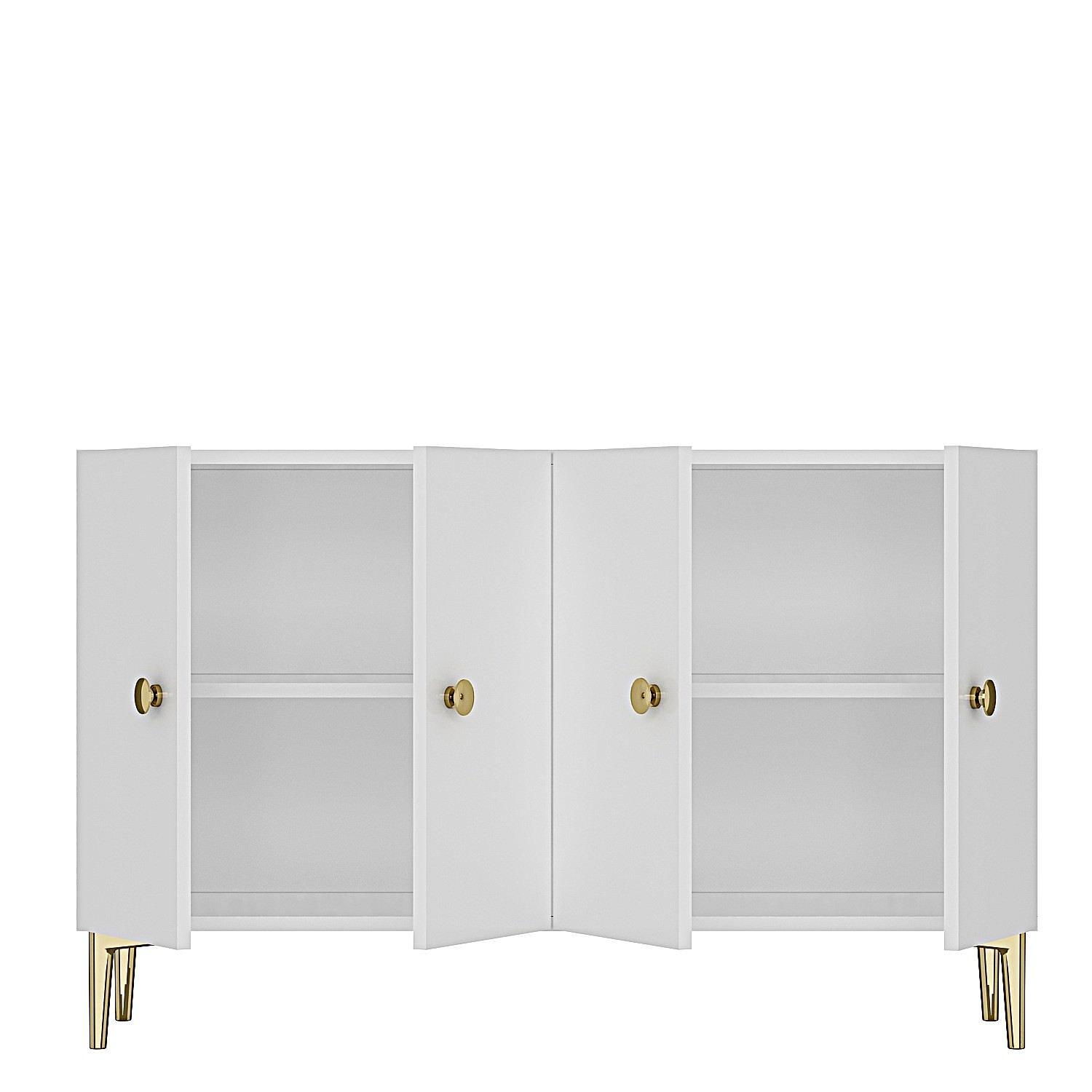 Simple 120 Sideboard Weiß Gold 7