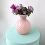Vintage Vase Muranoglas Rosa 1950s 6