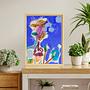 Lady Blue Art Print Multicolored 0