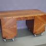 Vintage Schreibtisch Nussbaumholzfurnier Braun 1960er Jahre 0