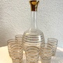 Beverage Set Glass Gold Striped 1