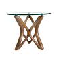 Round side table Walnut veneer Glass 1