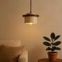 Duck Pendant Light Walnut Wood Travertine Brown 0