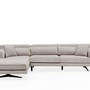 Sofa Récamiere Links Polyester Holz Beige 3