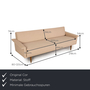 Schlafsofa 3-Sitzer Stoff Beige 1