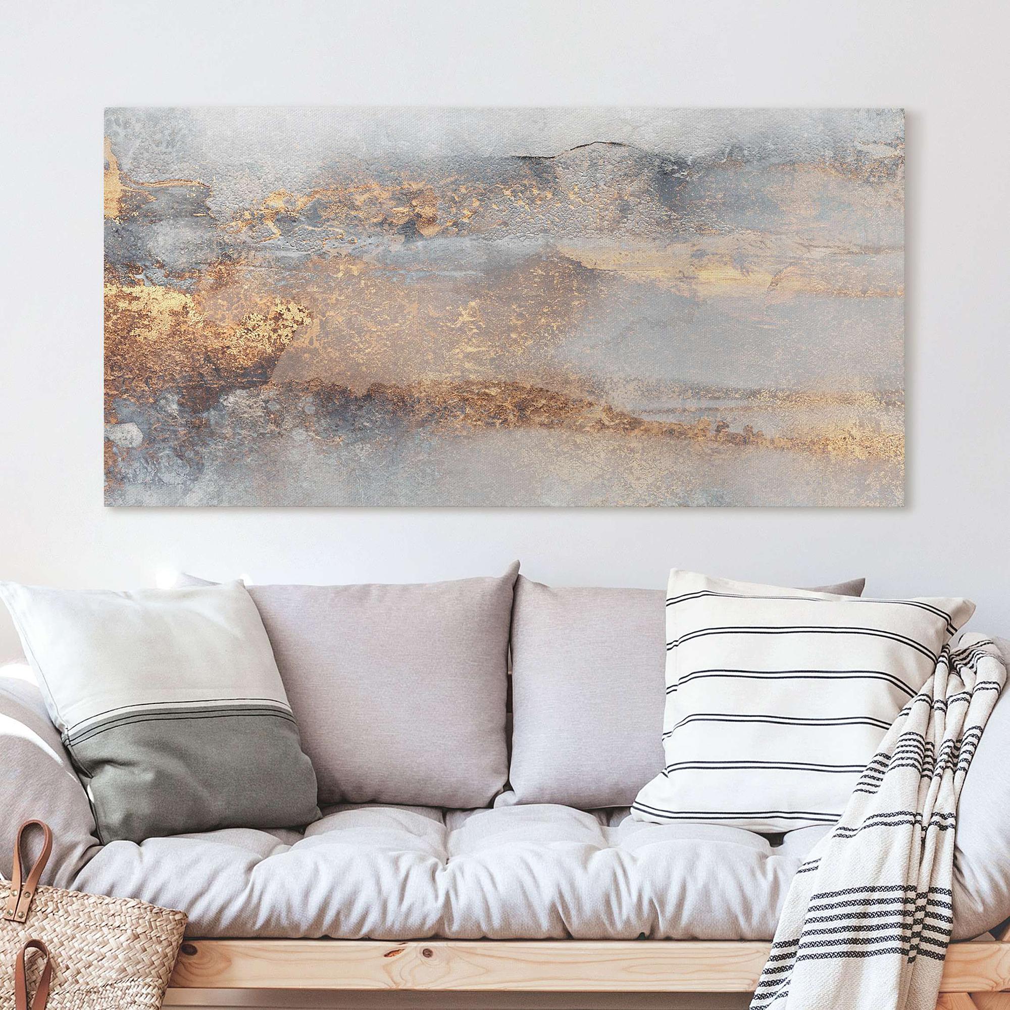 Nebel Leinwandbild Canvas Fichte Mehrfarbig 120x60cm 2