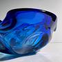 Vintage Aschenbecher Glas Blau 1970er Jahre 3