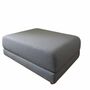 Hocker mit Schlaffunktion Wolle Holz Grau 1