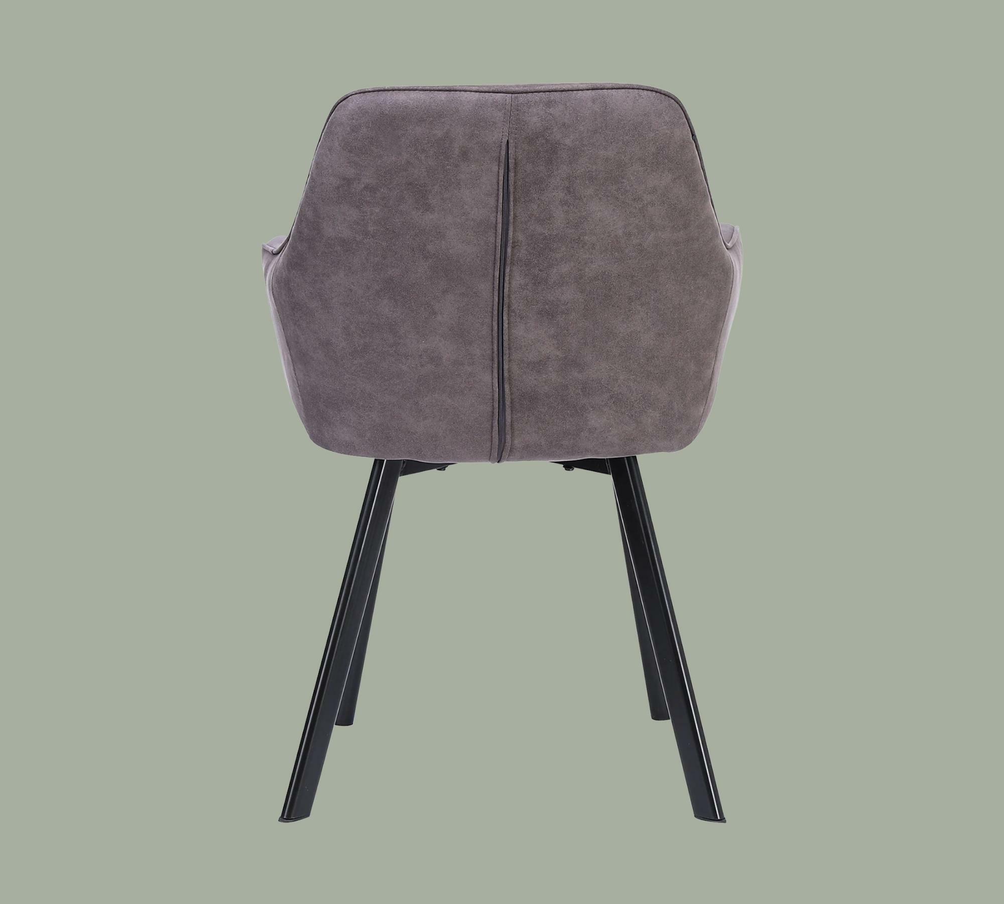 2x Armlehnstuhl Microfaser Grau 3