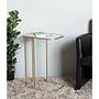 Sabugal Beistelltisch Glas Metall Goldfarbig 1