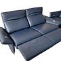 2x Sofa 2.5-seater Leather Dark Blue 0