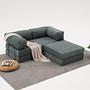 Comfort Schlafsofa 2-Sitzer mit Hocker Petrol 0