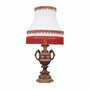 Vintage Table Lamp Ceramic Textile Multicolor 1970s 0