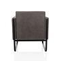 Aruba Retro Lounge Chair Faux Leather Gray 8