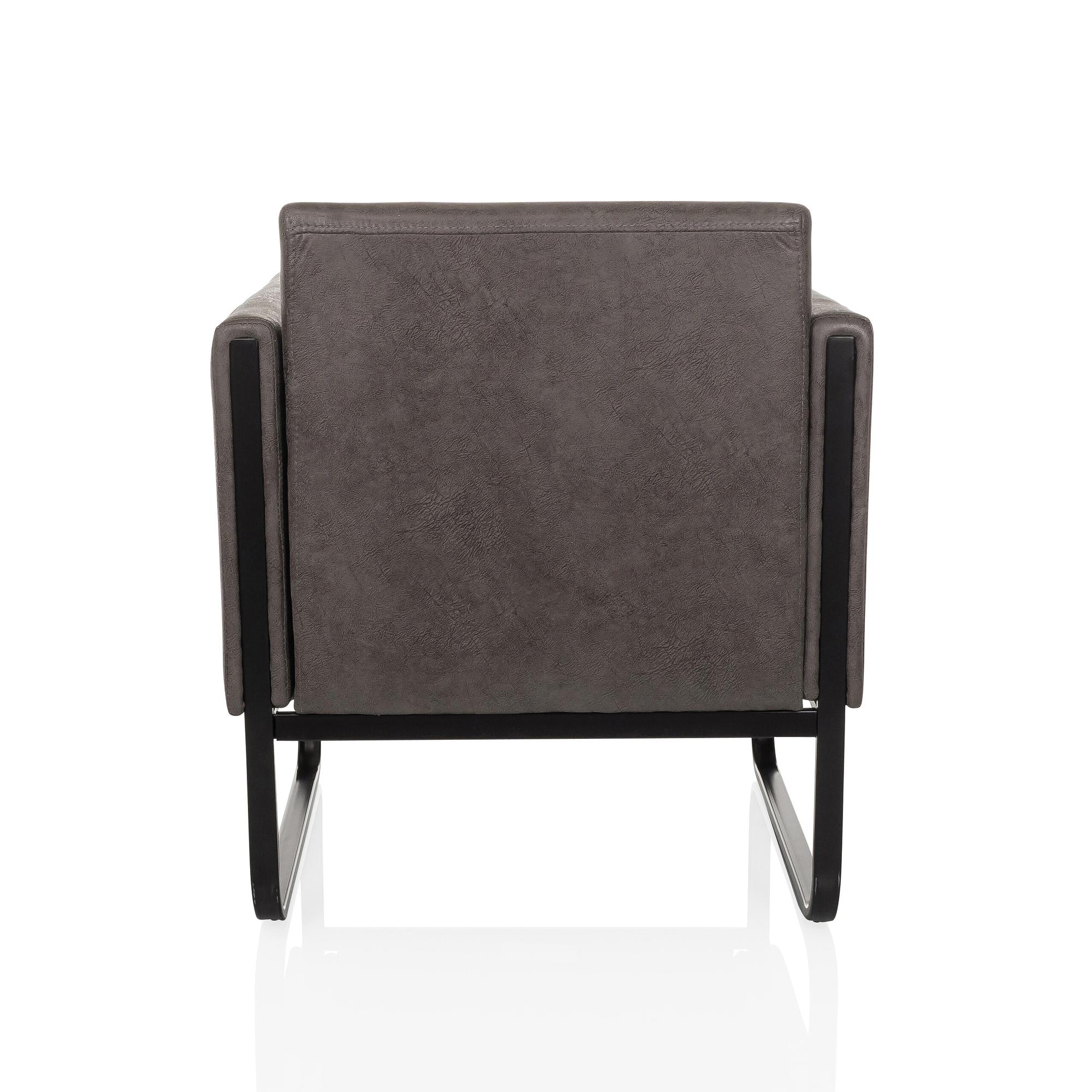 Aruba Retro Loungesessel Kunstleder Grau 8