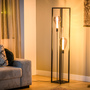 Floor lamp 3-light steel black 1